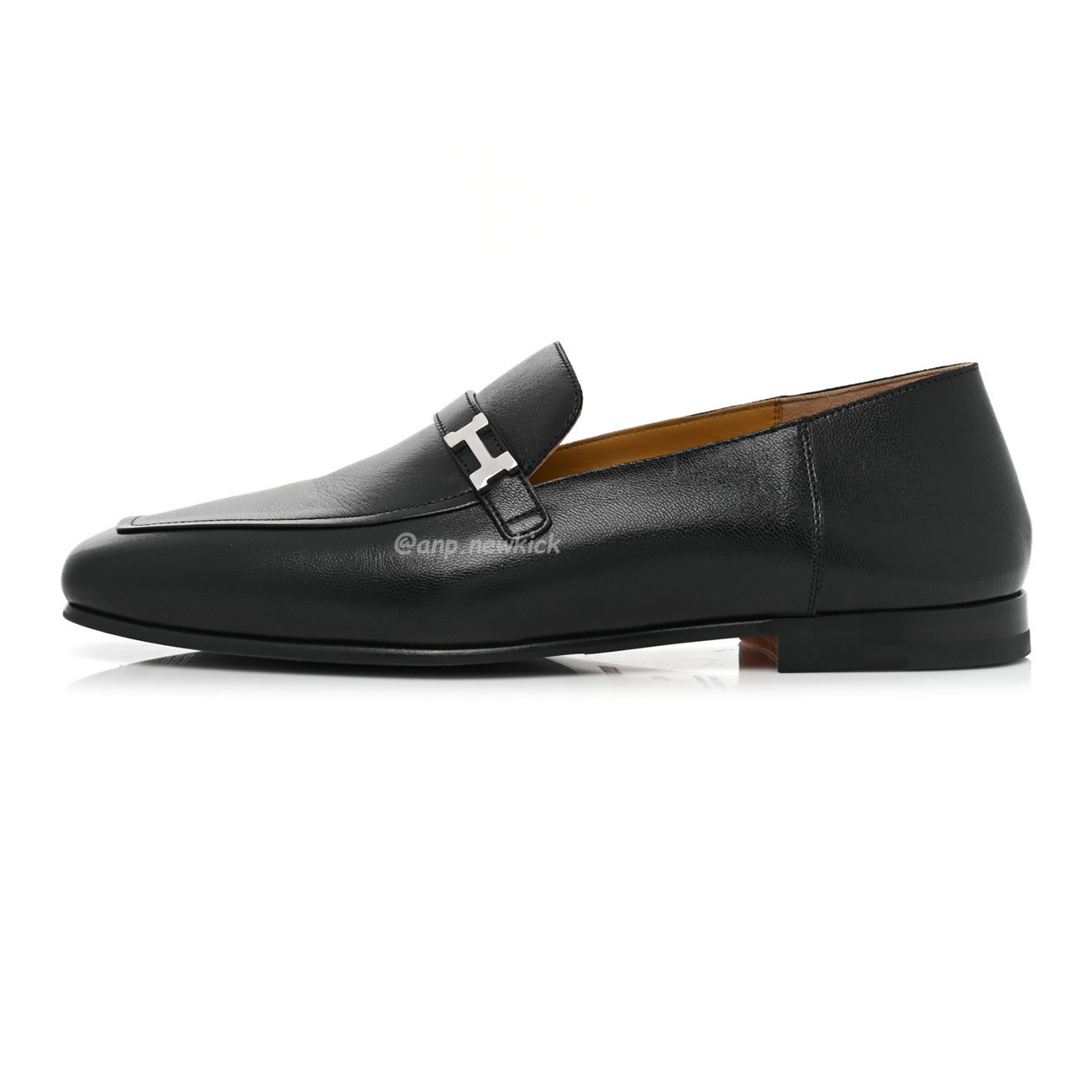 Hermes Goatskin Mens Giovanni Loafer Black (1) - newkick.cc